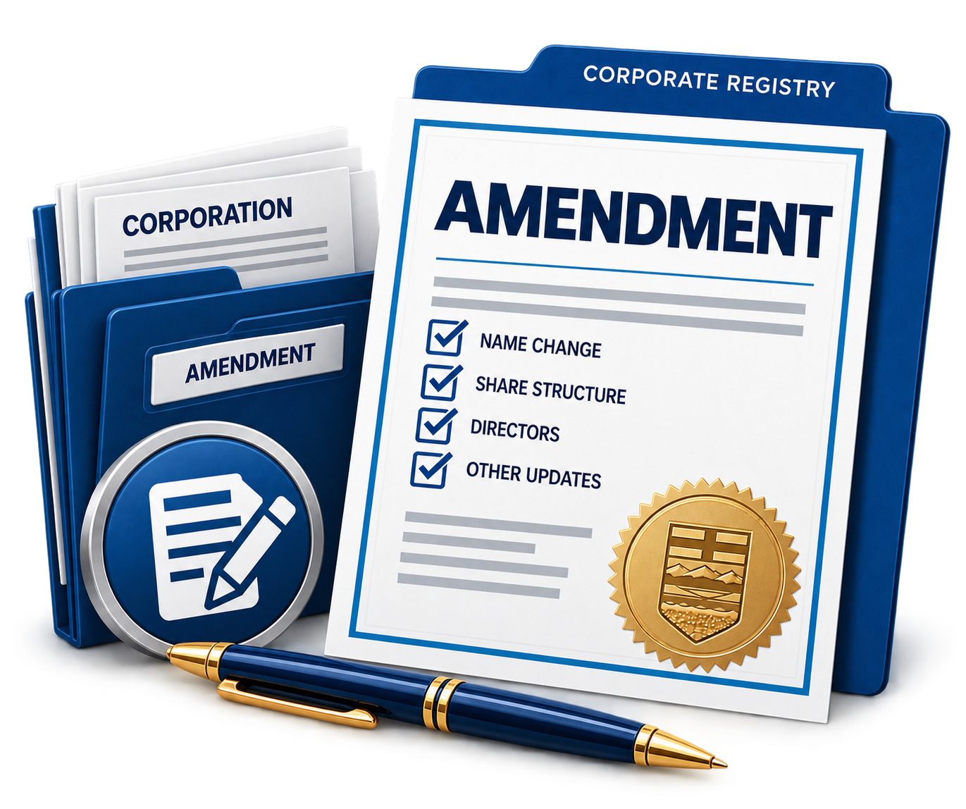 Amend an Alberta corporation at Riverbend Registries