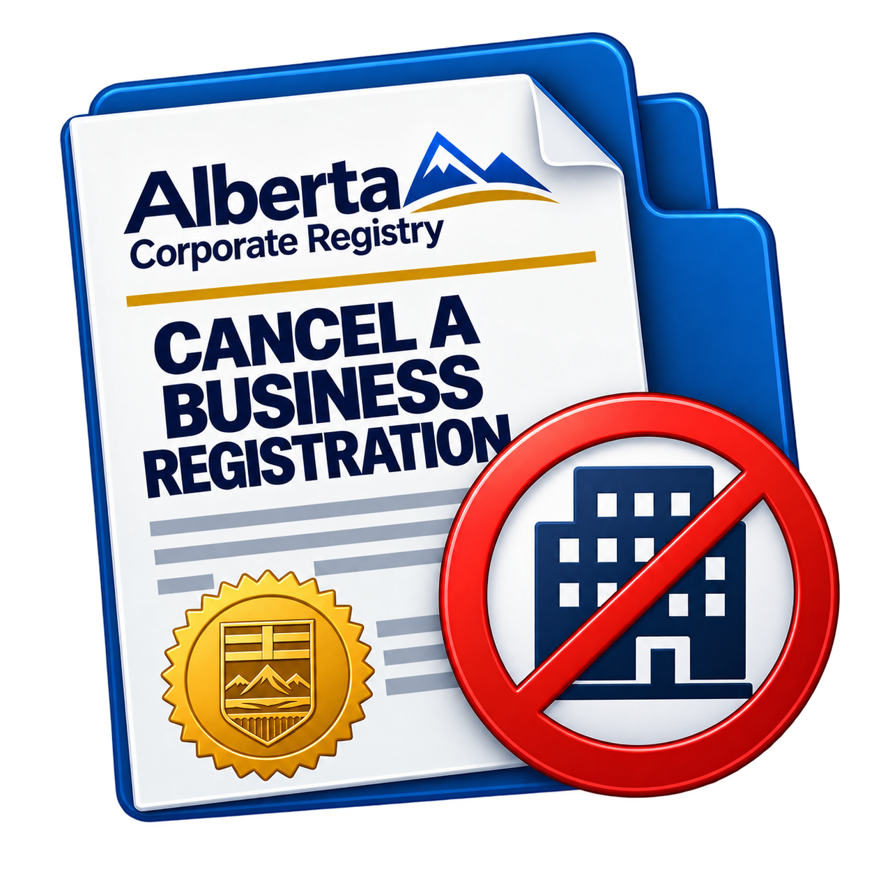 Cancel an Alberta business registration at Riverbend Registries