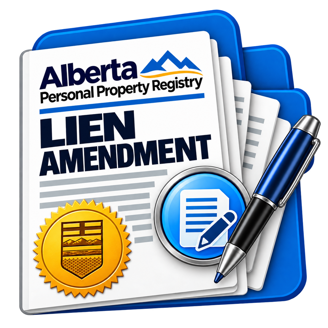 Amend an Alberta lien registration at Riverbend Registries