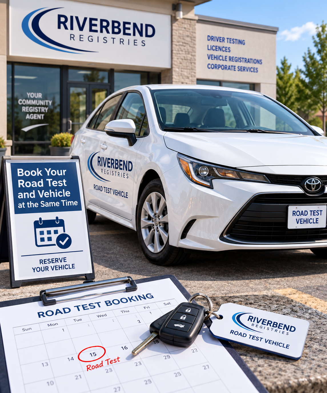 Riverbend road test vehicle rental in Calgary