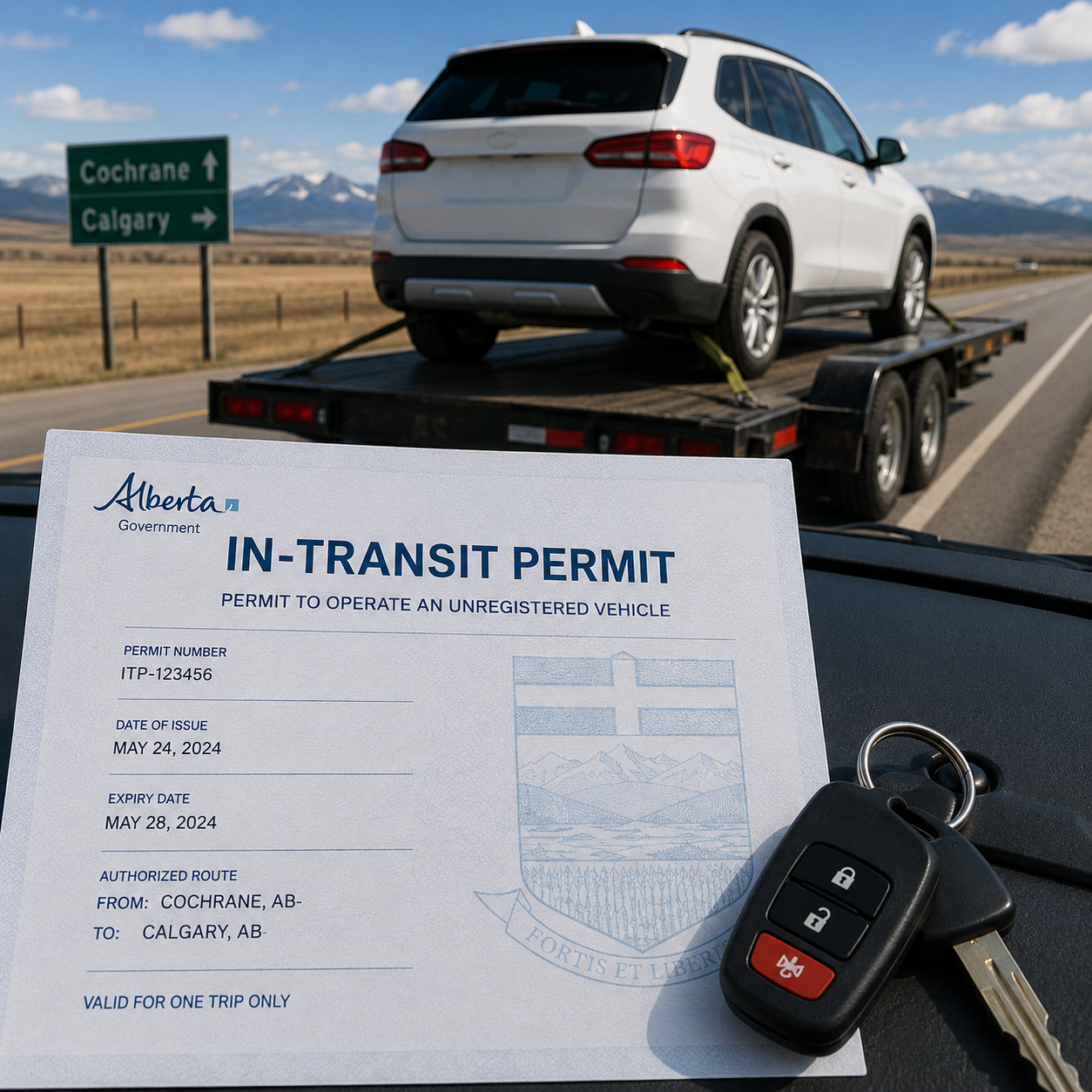 Alberta in-transit vehicle permit