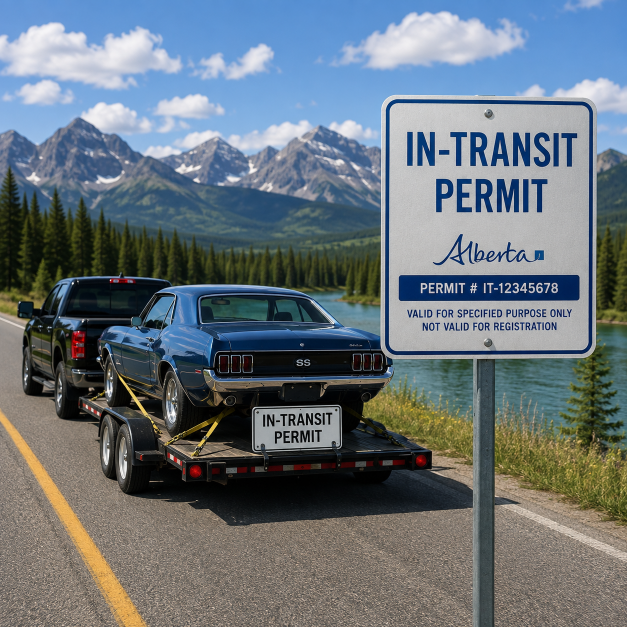 Alberta in-transit permit for vehicle transport