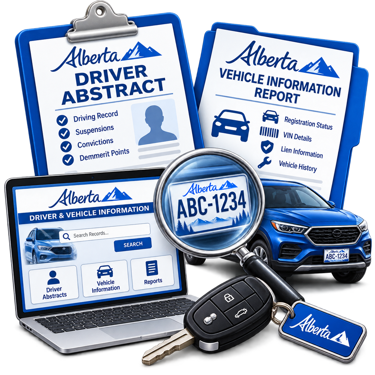 Alberta driver's abstracts and vehicle information