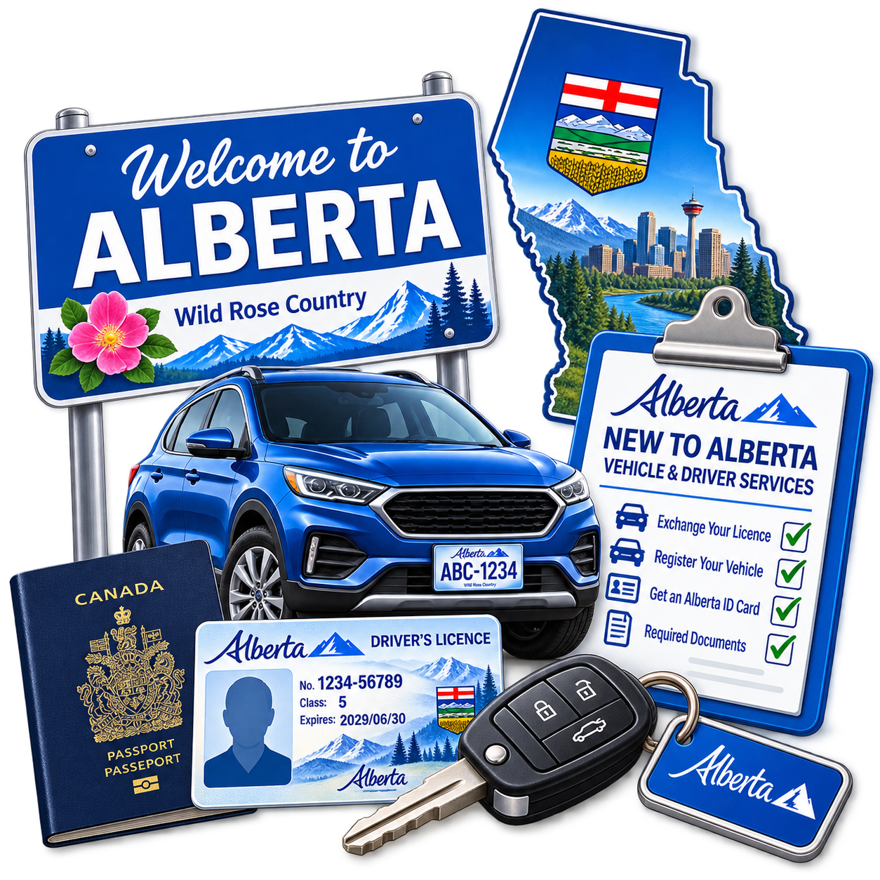 Vehicle and driver services for new Alberta residents