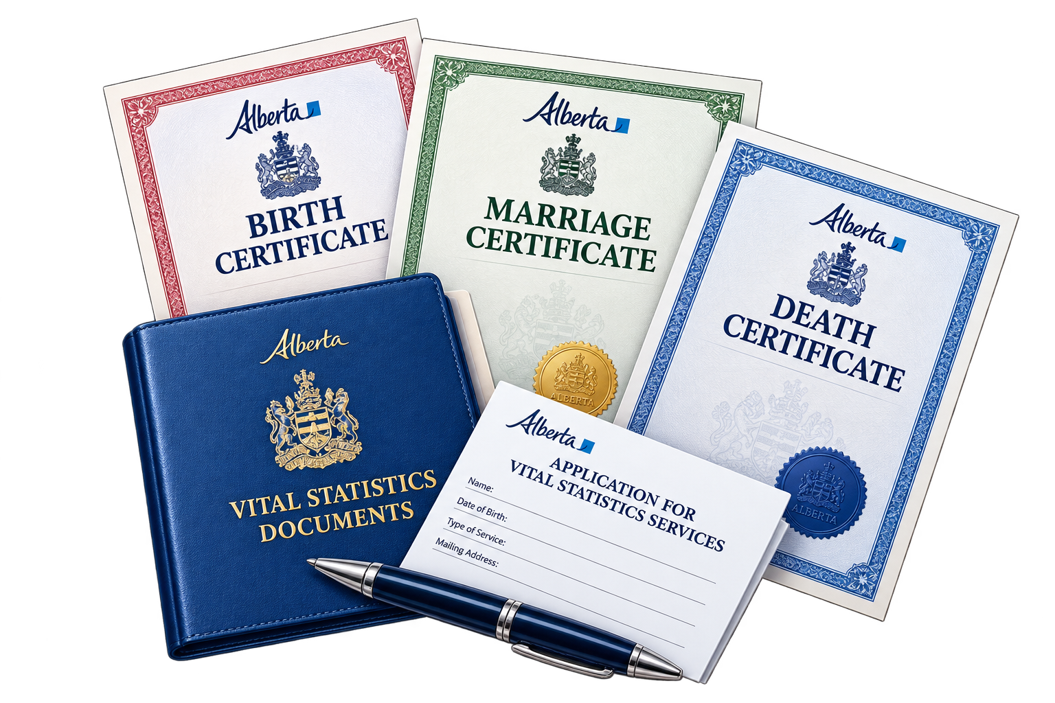Alberta birth, marriage and death certificates and documents